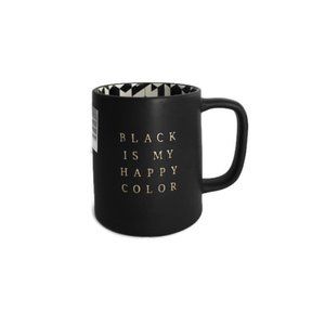 New Paper Destiny Black Is My Happy Color Pottery Coffee Mug Black White